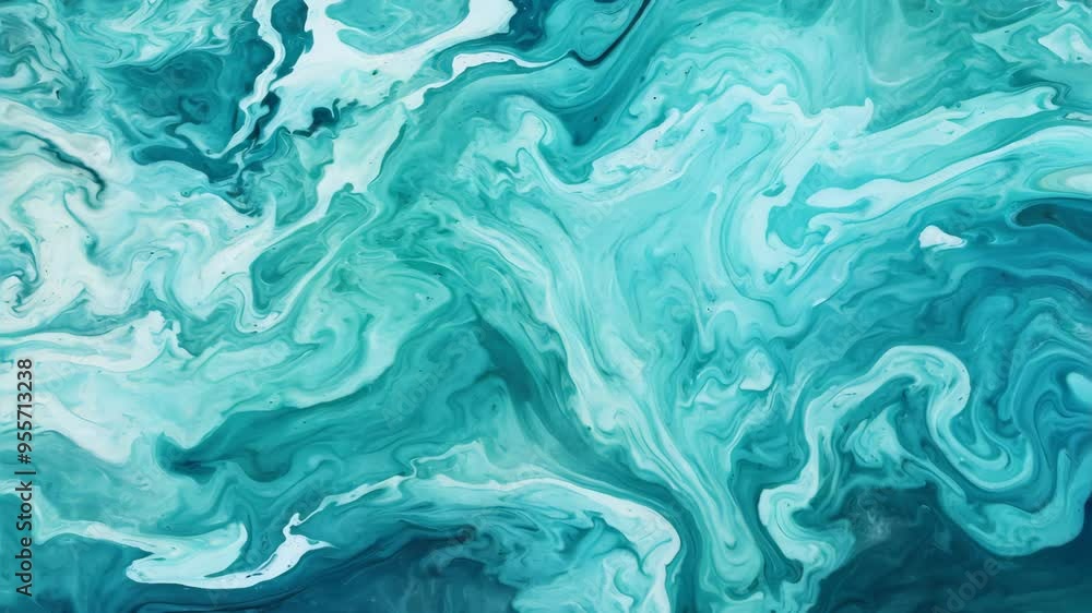 Abstract Liquid Flow with Turquoise Color Pattern - Seamless Loop Abstract Liquid Flow with Turquoise Color Pattern - Seamless Loop