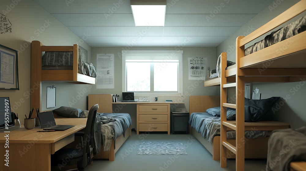 Cozy Dorm Room with Comfortable Decor, Study Area, and Personal Touches for Students Cozy Dorm Room with Comfortable Decor, Study Area, and Personal Touches for Students