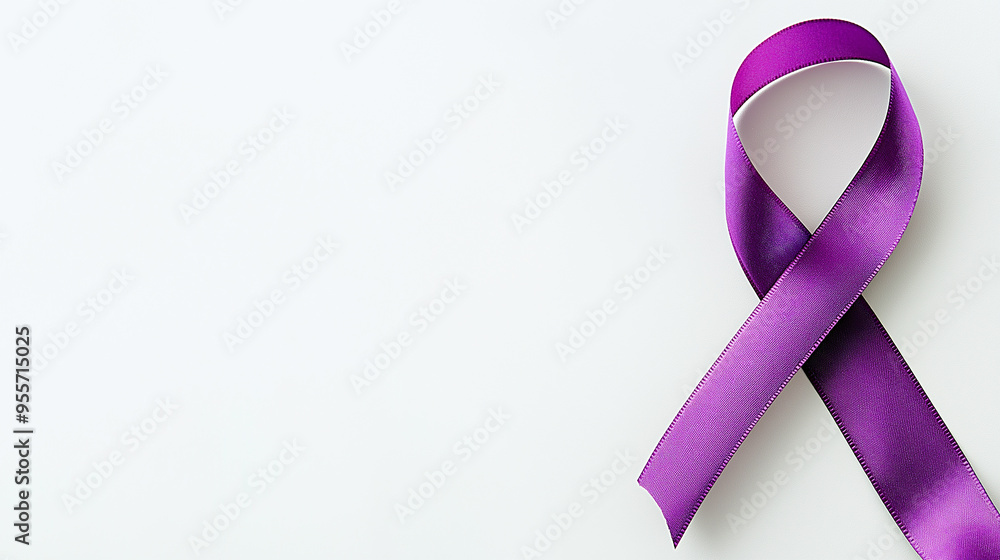 A purple awareness ribbon isolated A purple awareness ribbon isolated