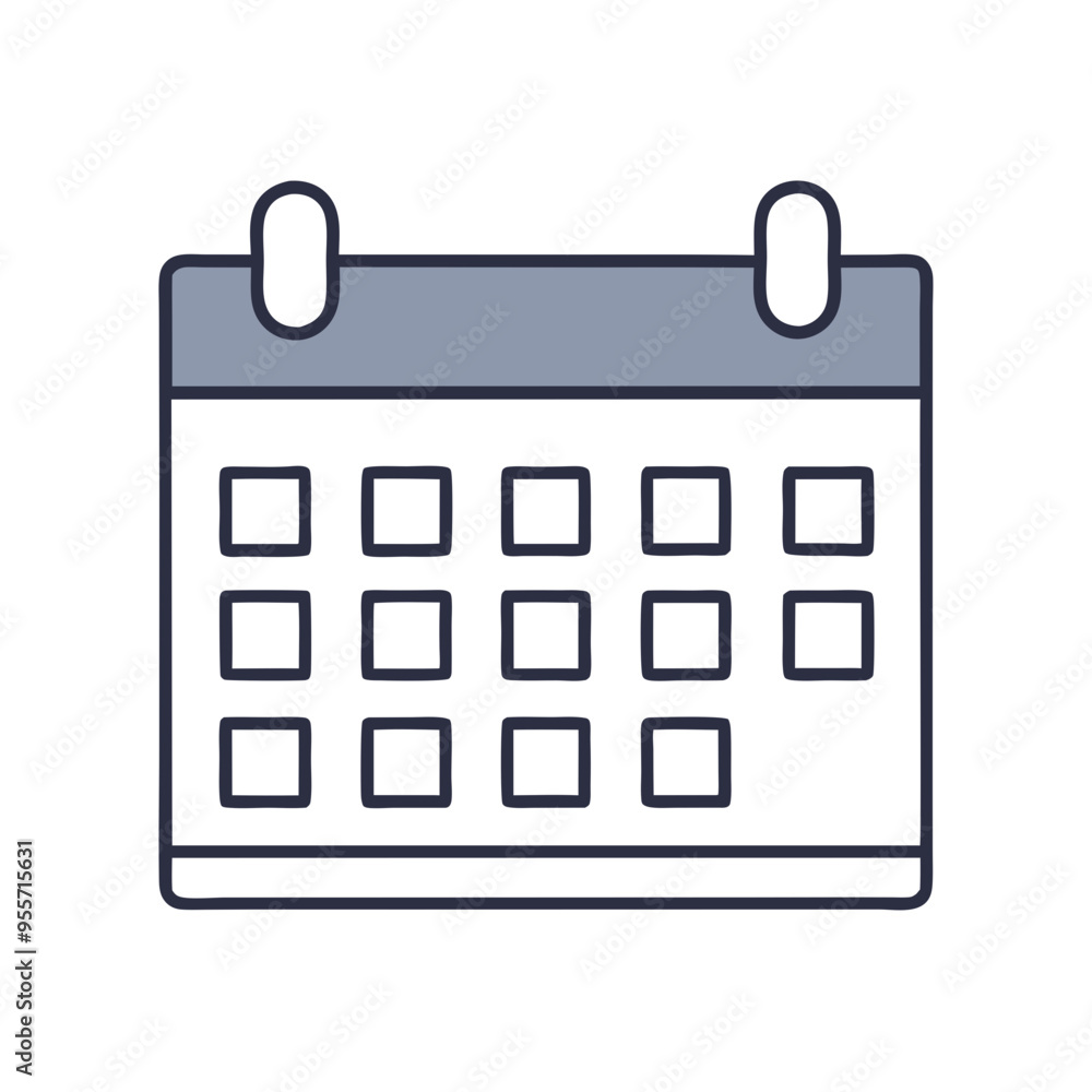 A gray calendar icon, symbolizing scheduling, planning, and time management A gray calendar icon, symbolizing scheduling, planning, and time management