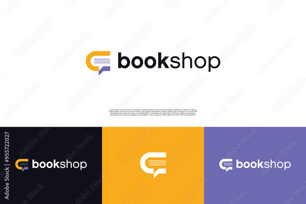 Fototapeta premium Book shop logo, online book order logo design