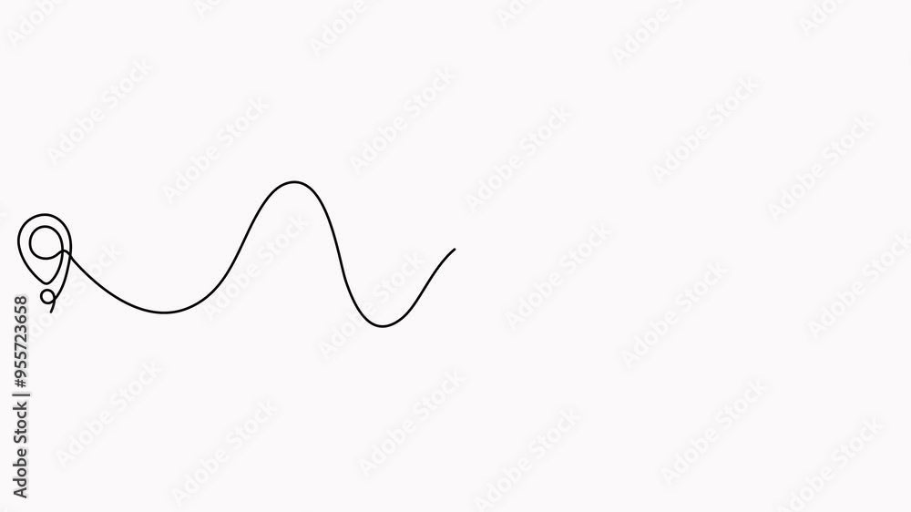 Location pointer continuous one line drawing animated video. GPS navigation line route mark animation. Location pointer continuous one line drawing animated video. GPS navigation line route mark animation.