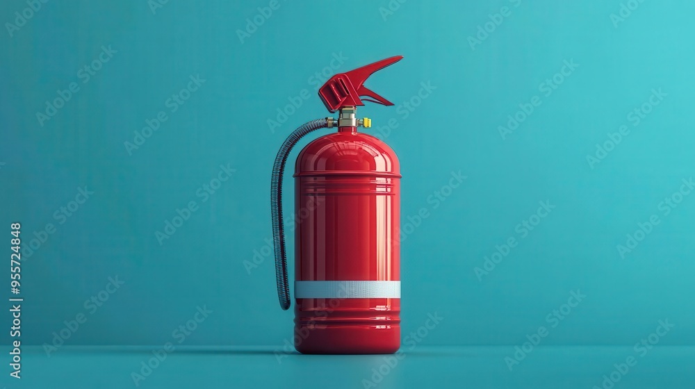 stylized vector icon of red fire extinguisher with clean modern design stylized vector icon of red fire extinguisher with clean modern design