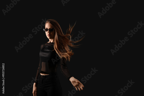 Young woman in sunglasses o...