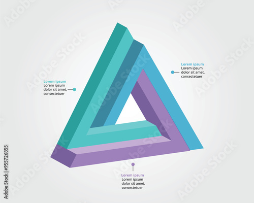 triangle chart template for infographic for presentation for 3 element