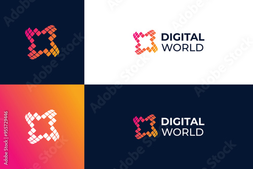 global logo design with artificial intelligence concept