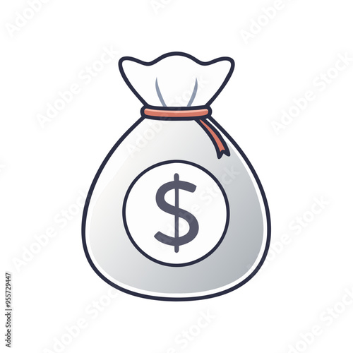 A gray money bag icon, representing wealth, earnings, and financial resources