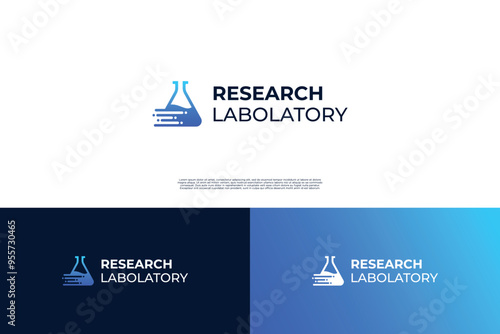 laboratory logo design. Lab tech logo design template