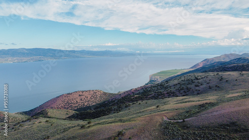 4k Aerial Summer Aerial Views of Bear Lake State Park Utah