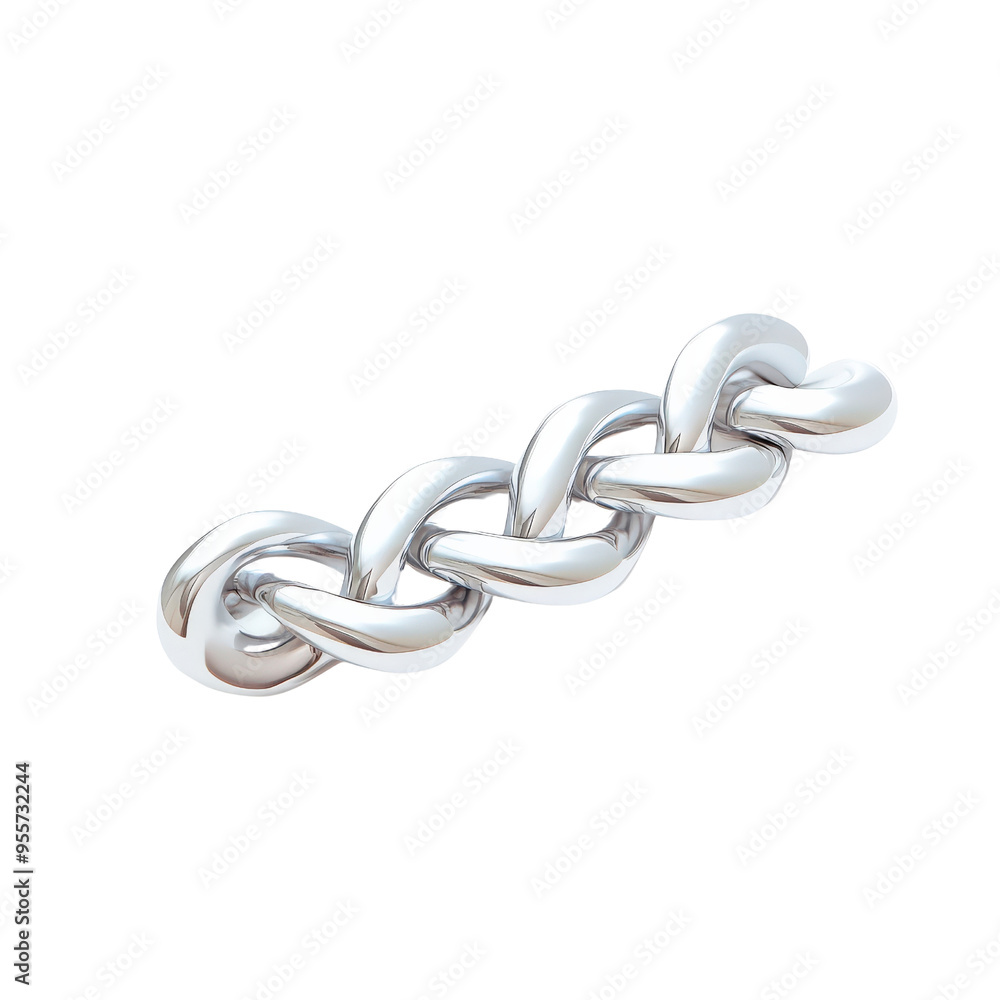 Obraz premium Abstract silver chain in a braided pattern.