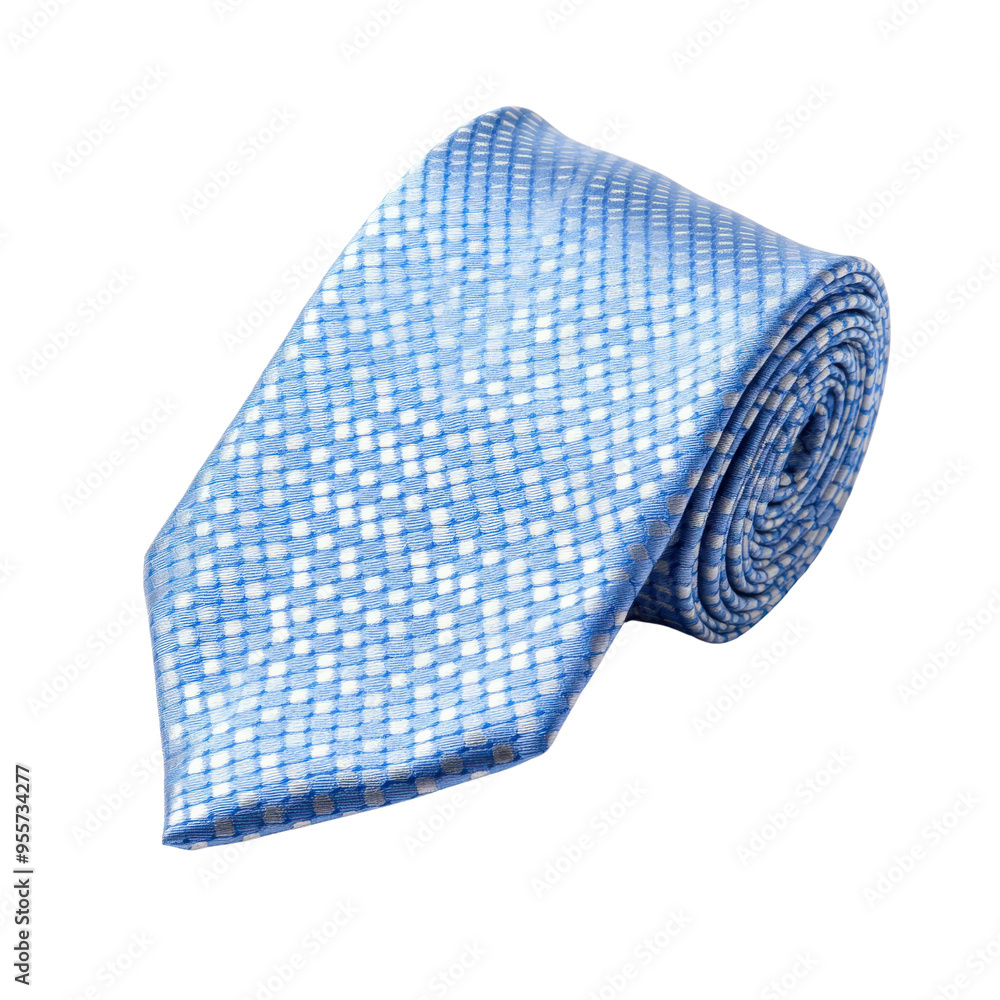 Elegant blue necktie with a glossy checkered pattern, perfect for formal occasions, business attire, and stylish fashion statements.