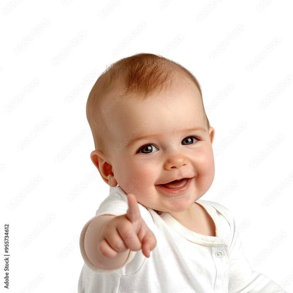 Lovey baby pointing to choose and press transparent background Lovey baby pointing to choose and press transparent background