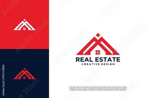 home renovation logo design. Real estate logo idea