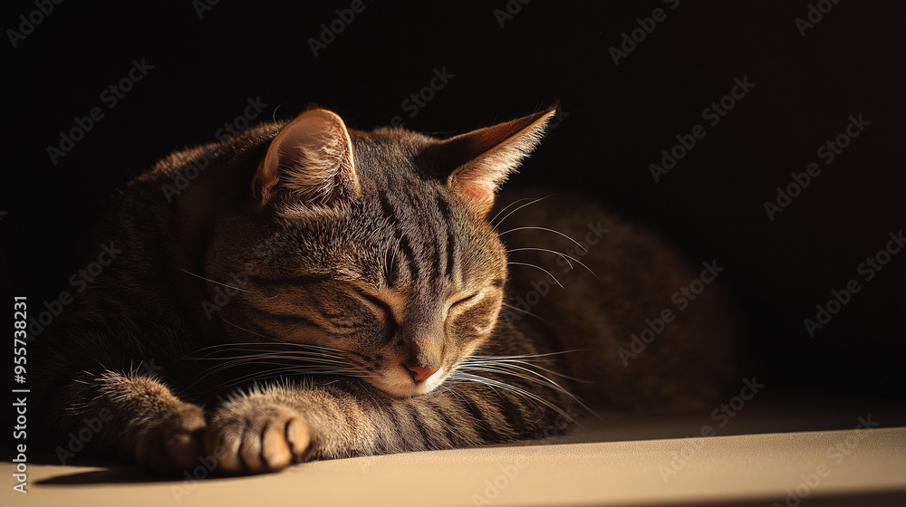 a cat in a playful or relaxed pose against an isolated soft chocolate background a cat in a playful or relaxed pose against an isolated soft chocolate background