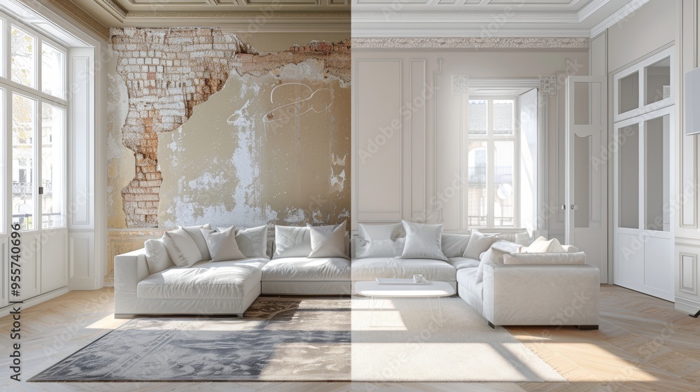 before and after an interior renovation of a house before and after an interior renovation of a house