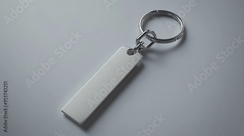 Blank Metal Keychain with a Rectangular Tag