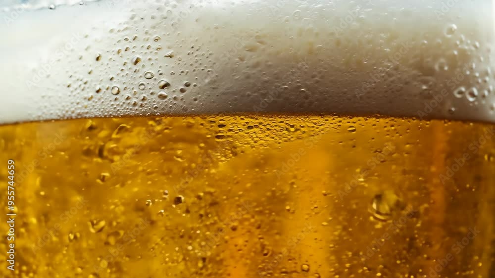 Animation of closeup glass of fresh cold amber beer with bubbles and foam. Beer brewery and harvest concept. International Beer Day. Peterborough Beer Festival, Oktoberfest Animation of closeup glass of fresh cold amber beer with bubbles and foam. Beer brewery and harvest concept. International Beer Day. Peterborough Beer Festival, Oktoberfest