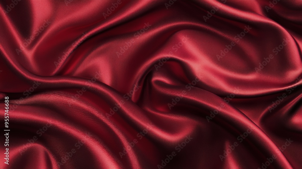 Fototapeta premium Luxurious Red Silk Fabric