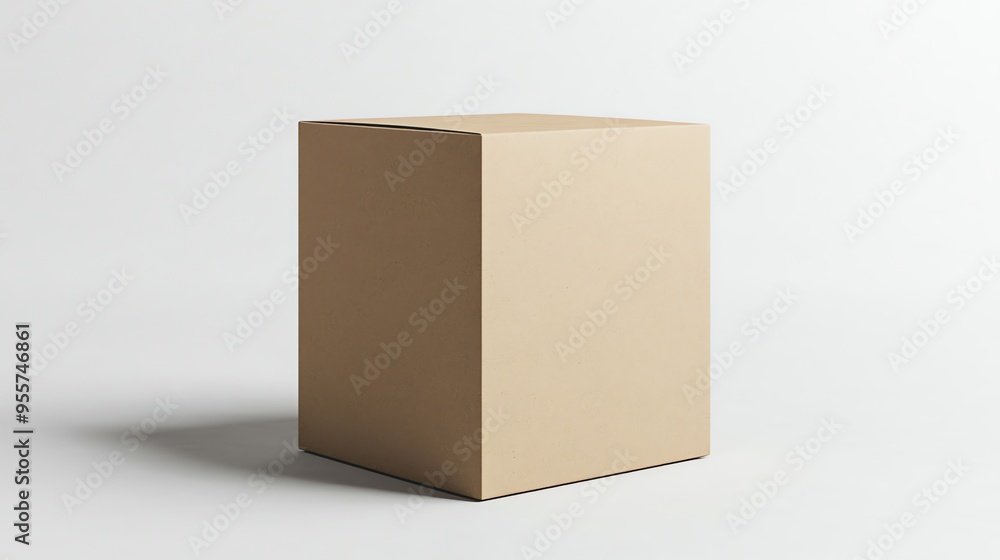 A Plain Brown Cardboard Box on a White Background A Plain Brown Cardboard Box on a White Background