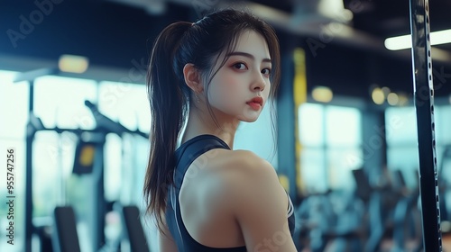 chinese girl in the gym