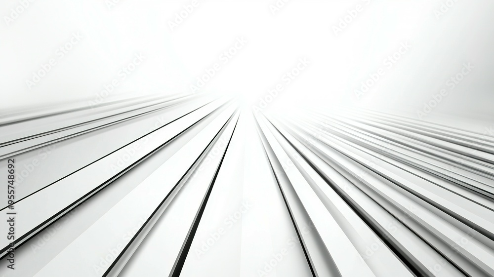 Abstract White and Black Lines Converging to a Bright Light Source Abstract White and Black Lines Converging to a Bright Light Source