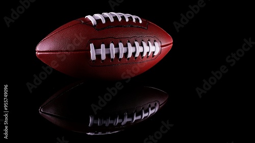 Football on Black Background