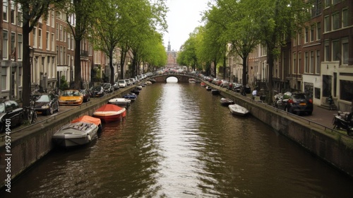 Tranquil Canal Scene in Amsterdam