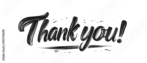 Thank you word on white