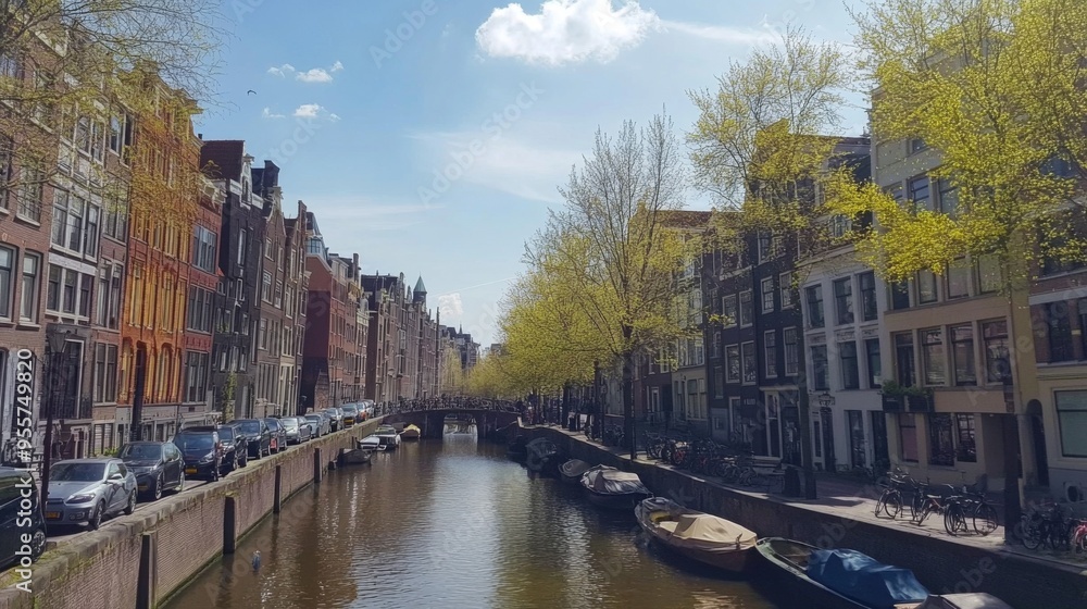 Fototapeta premium Scenic Canal View in Amsterdam