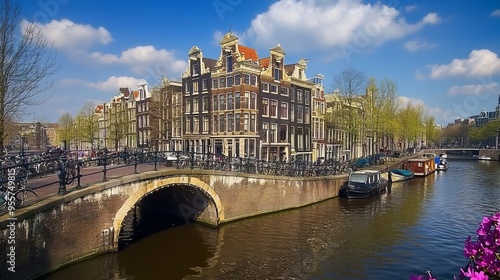 Scenic Canal View in Amsterdam