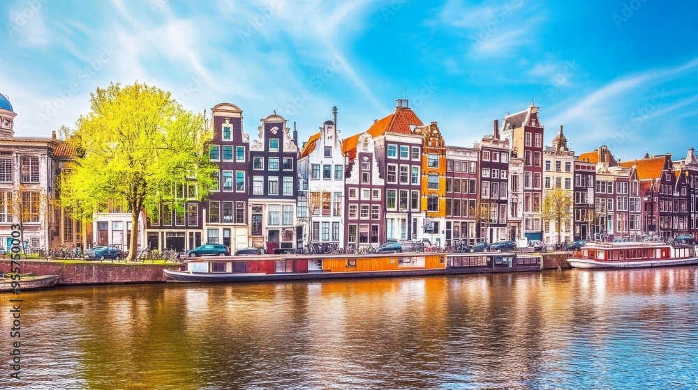 Fototapeta premium Scenic Amsterdam Canal View