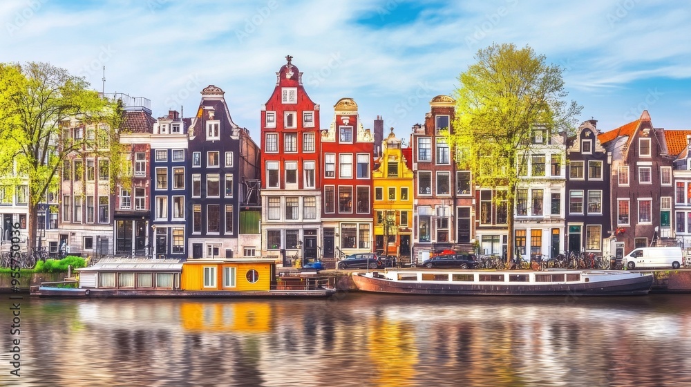 Obraz premium Vibrant Canals of Amsterdam