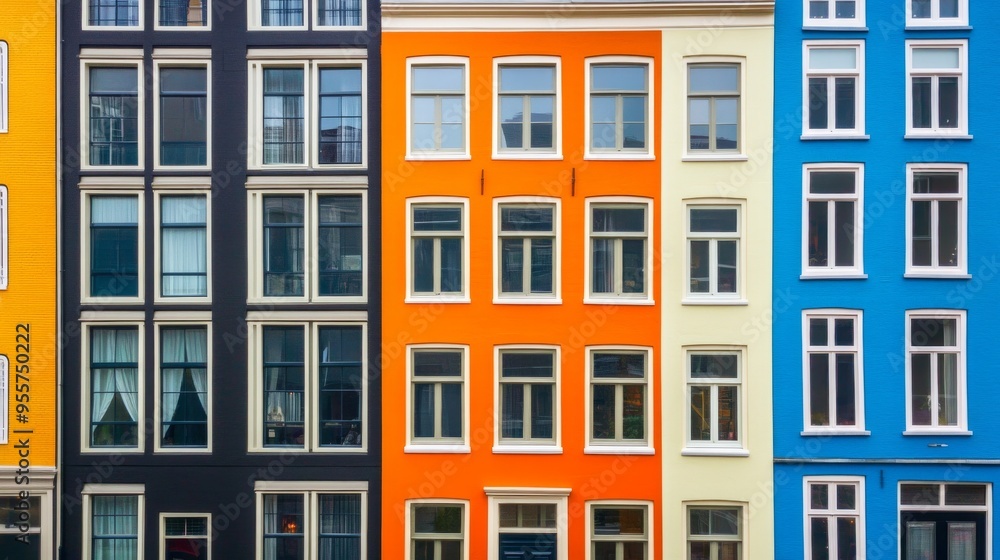 Fototapeta premium Vibrant Urban Facades