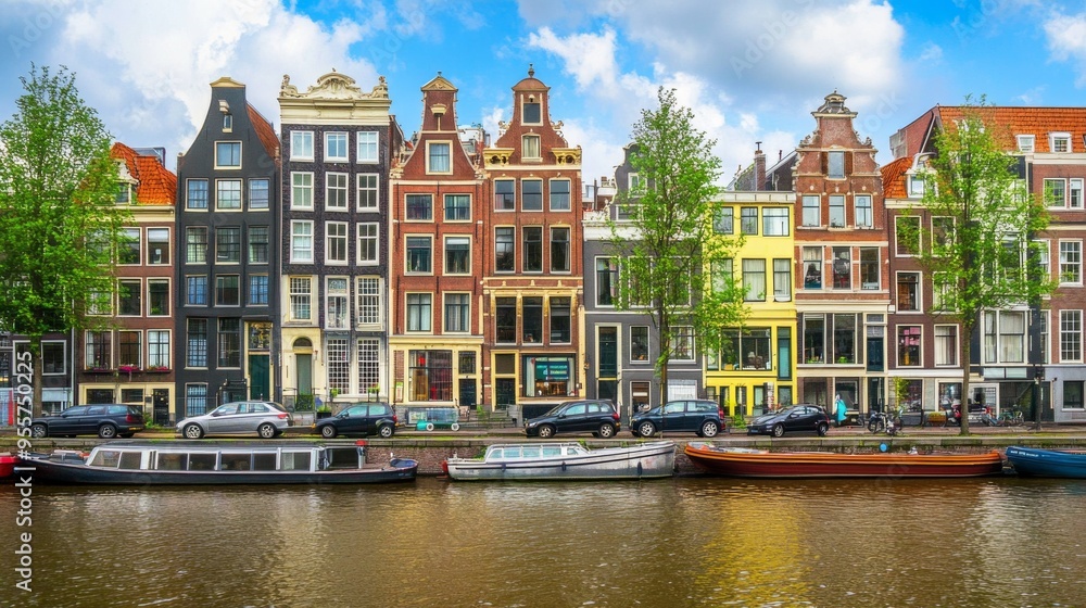 Obraz premium Charming Canal Houses in Amsterdam