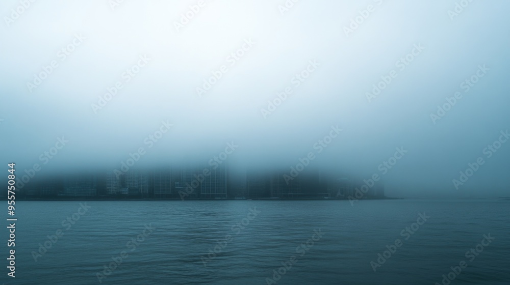 Fototapeta premium Misty Landscape on Water