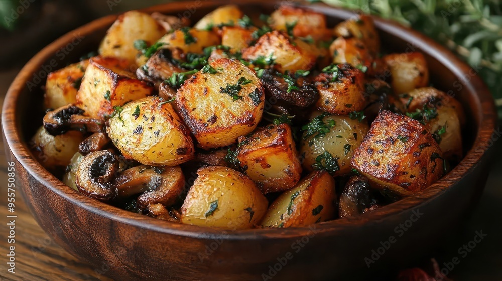 Golden Roasted Herbed Potatoes: A Savory Side Dish Bursting with Garlic and Fresh Herbs Golden Roasted Herbed Potatoes: A Savory Side Dish Bursting with Garlic and Fresh Herbs