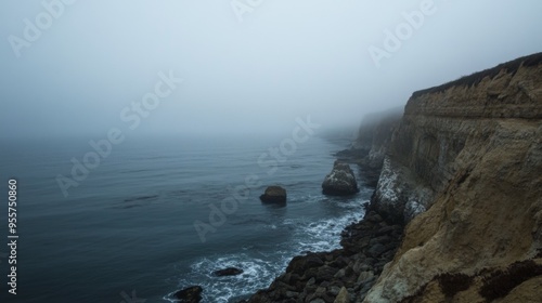Misty Coastal Landscape