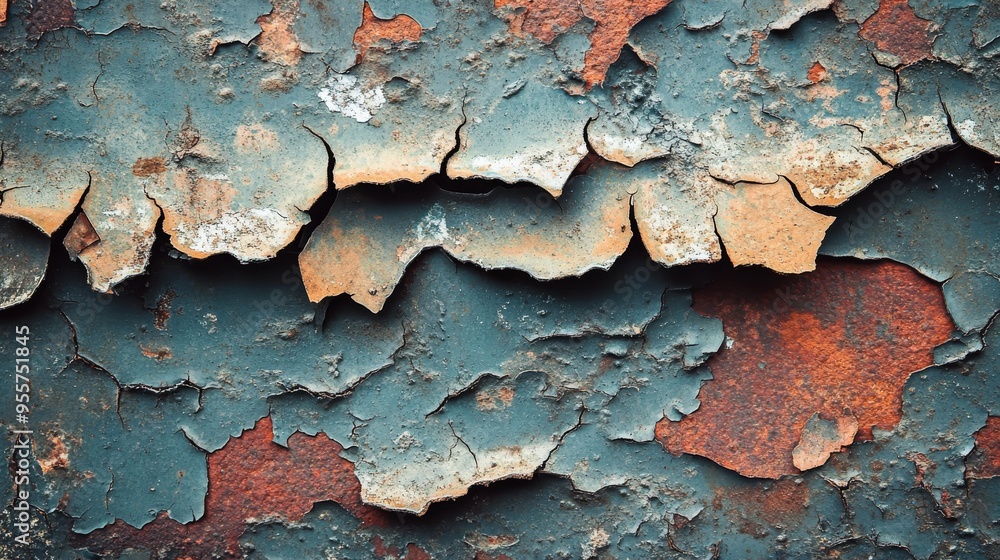 Close-up of Rusted Metal with Peeling Blue Paint Close-up of Rusted Metal with Peeling Blue Paint