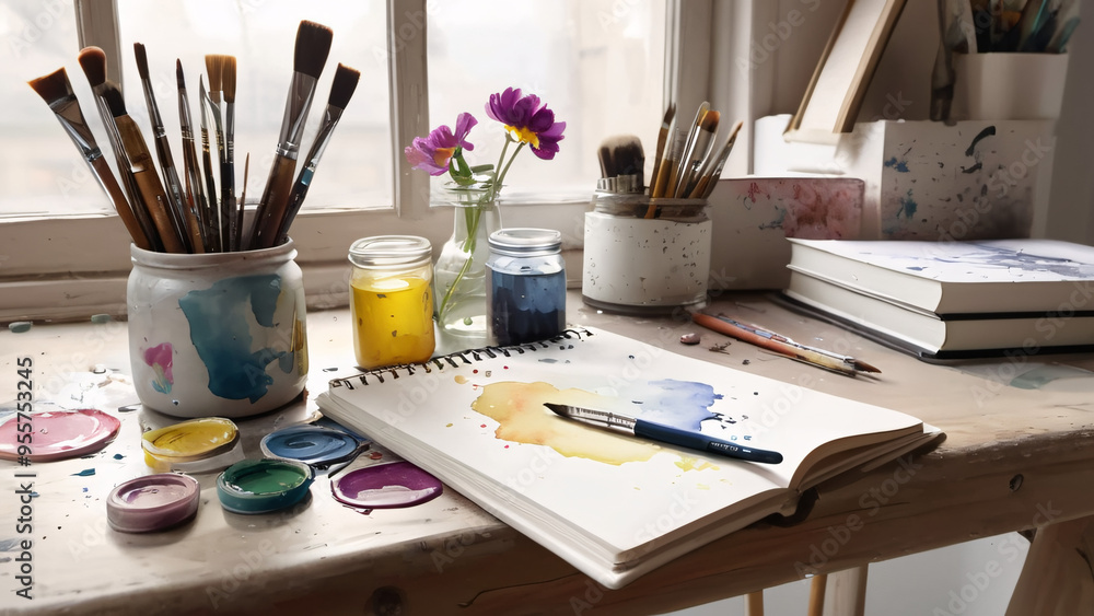 brushes and paints brushes and paints