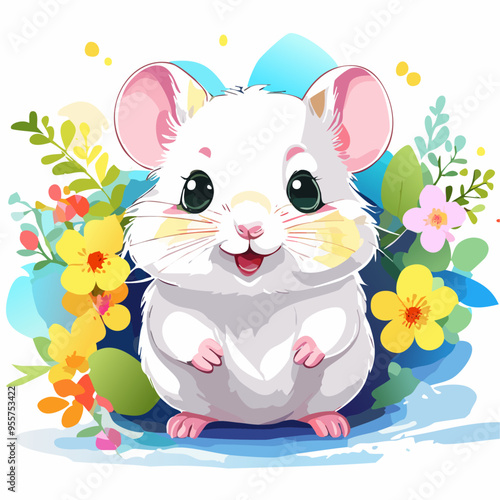 Hamster Cute Small Cartoon Baby Animal Character
