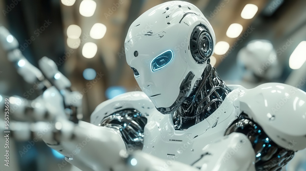 Automation with robotic arms performing tasks, futuristic style, sharp focus, bright lighting, high detail Automation with robotic arms performing tasks, futuristic style, sharp focus, bright lighting, high detail