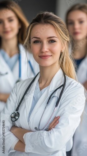 Confident Female Doctor in Medical Attire