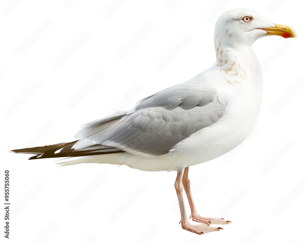 PNG Seagull standing white background PNG Seagull standing white background