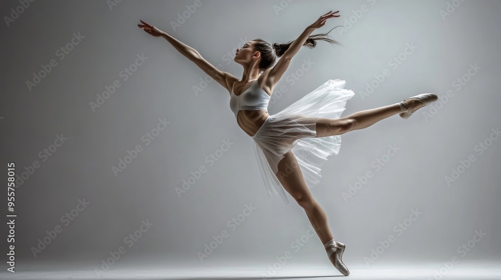 Naklejka premium Graceful Ballet Dancer in Action