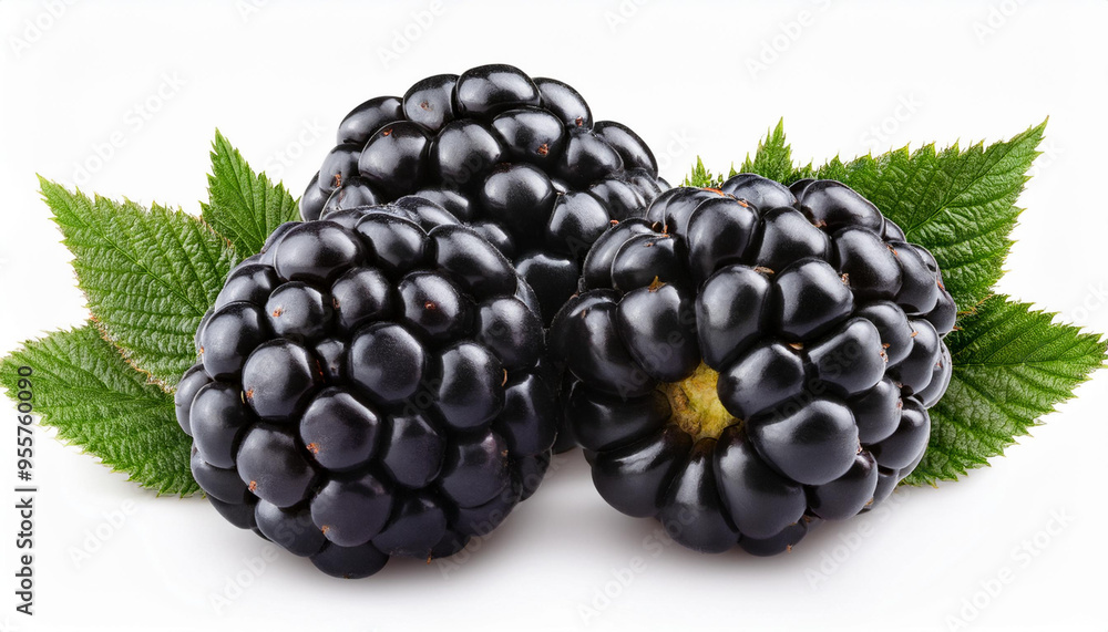 blackberry isolated on white background, clipping path, full depth of field