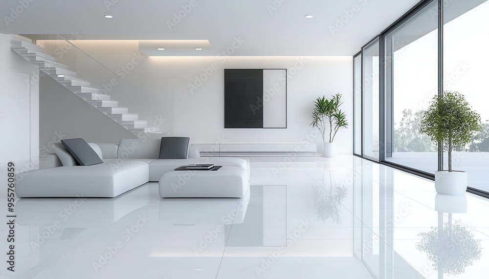 Minimalism in a living space with simple decor, clean style, sharp focus, bright lighting, high detail Minimalism in a living space with simple decor, clean style, sharp focus, bright lighting, high detail