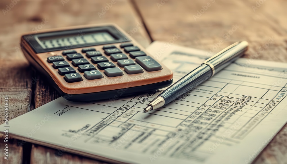 Personal finance management with a budget planner and calculator, organized style, close-up, sharp focus, high detail Personal finance management with a budget planner and calculator, organized style, close-up, sharp focus, high detail