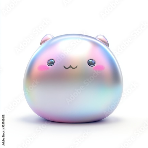 Cute Pastel Silver Caxixi 3D Model - Minimalist Design 3