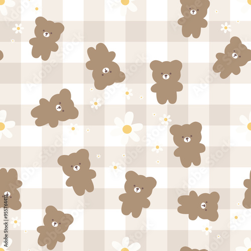 seamless pattern with teddy bears