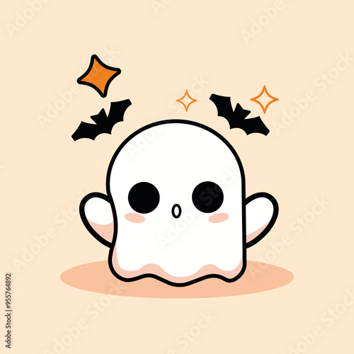 Fantasmín Kawaii en la Noche de Brujas